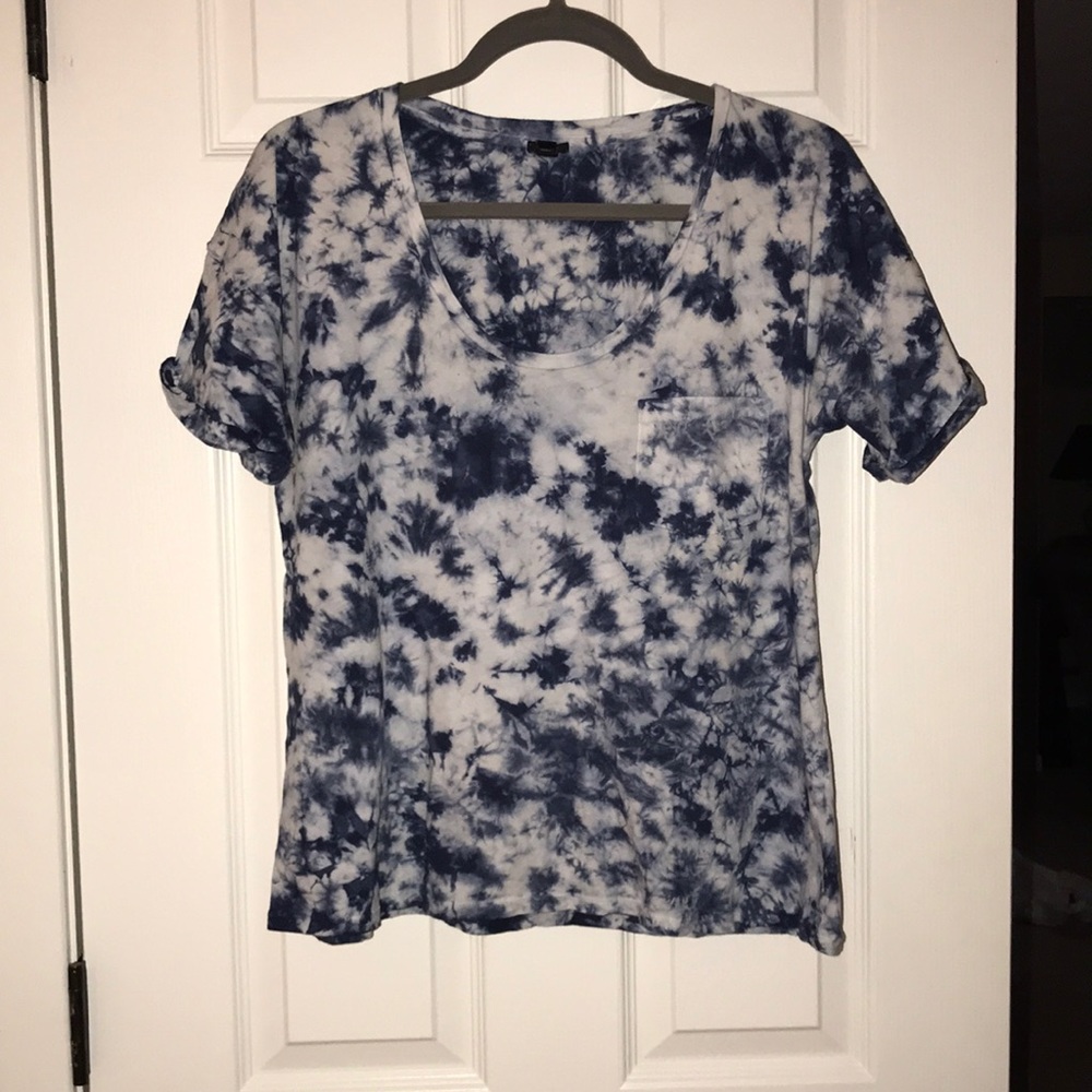 Jcrew blue and white tie dye shirt.